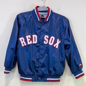 VTG MightyMac Kids Red Sox Embroidered Varsity Jacket 8/10